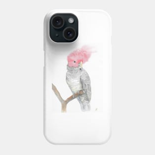 gang gang red head cockatoo parrot watercolor painting Phone Case