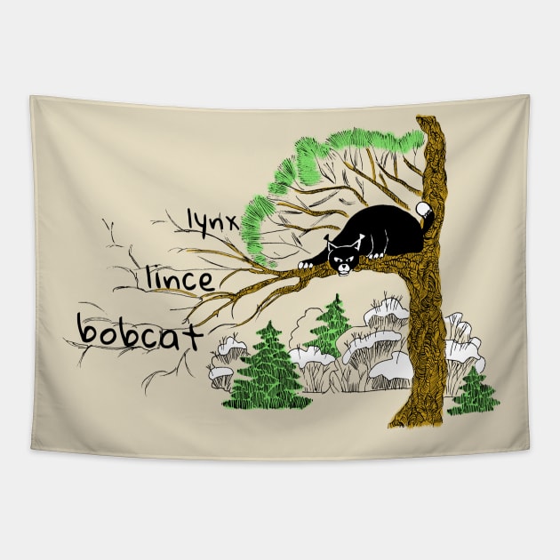 bobcat Tapestry by VicaVeresk