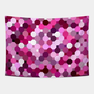 Abstract Pink and Purple Octagons Tapestry