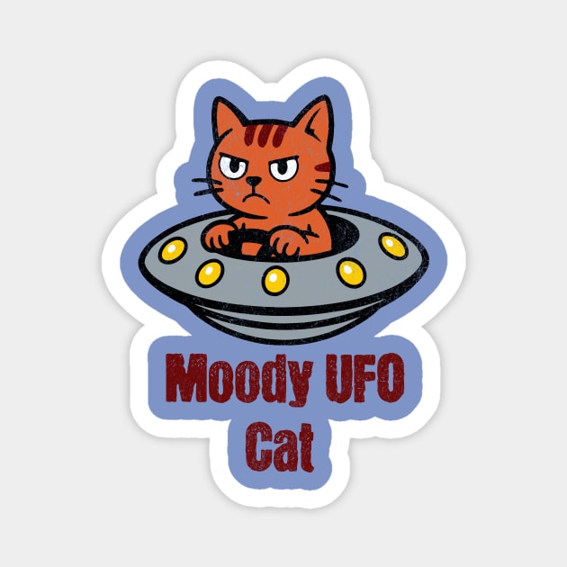 Moody UFO Cat Magnet by DonWillisJrArt