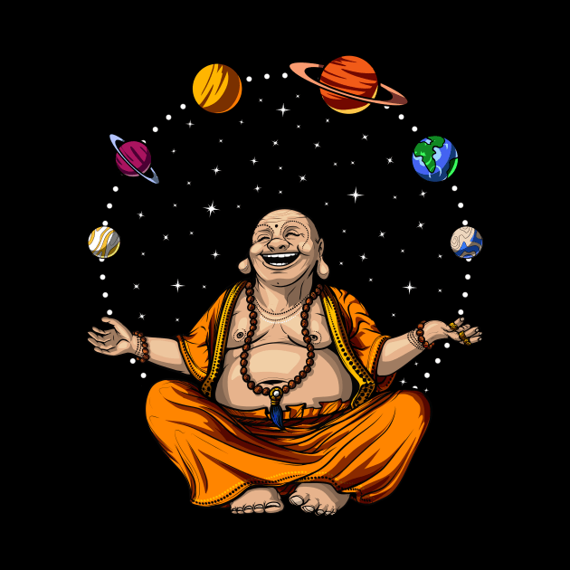 Buddha Space Planets Zen Yoga Meditation by underheaven