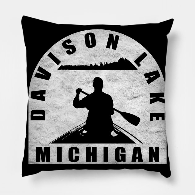 Davison Lake Canoeing Michigan Pillow by BirdsEyeWorks