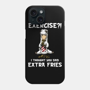 Llama Alpaca Exercise I Thought You Said Extra Fries Phone Case