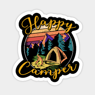 Happy Camper Quote Artwork - Adventure Lover Magnet