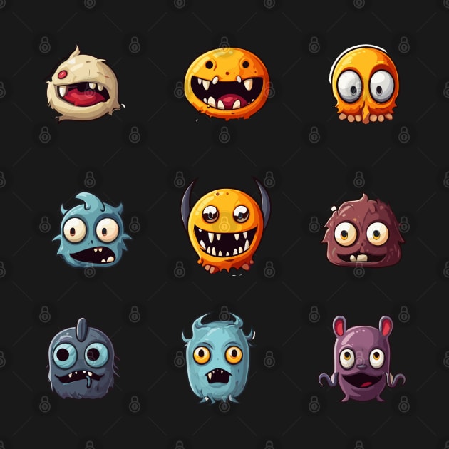 Goofy Spooky Halloween Ghoul Faces by DanielLiamGill