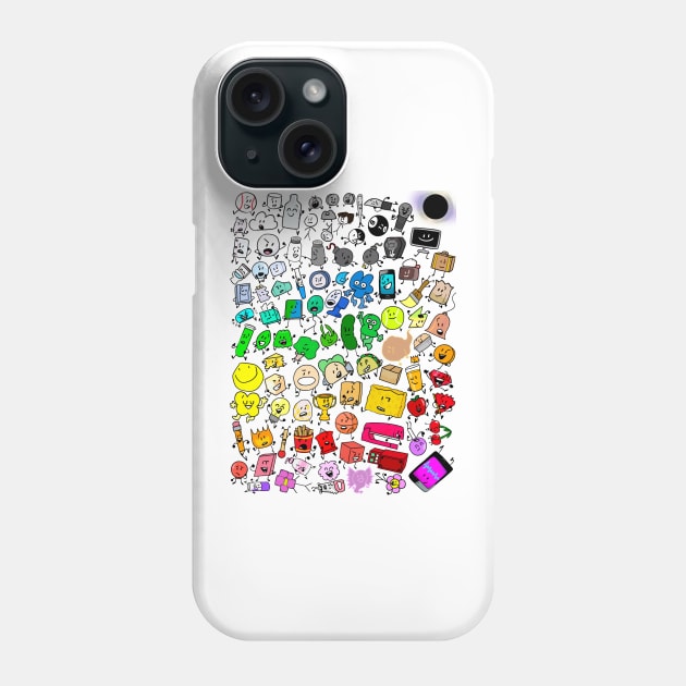 BFDI Inanimate Insanity All Characters (Transparent) Phone Case by MsBonnie