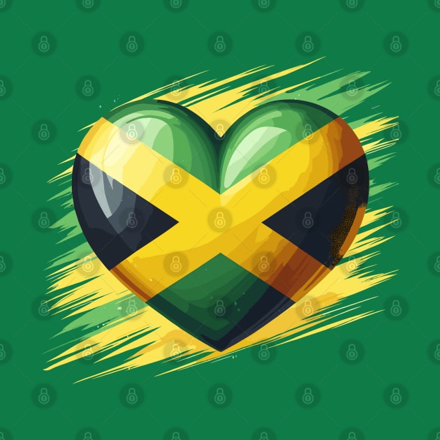 Jamaica Flag Heart by Graceful Designs