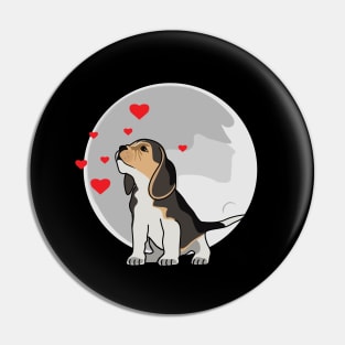 Cute Beagle Dog Love Night Pin