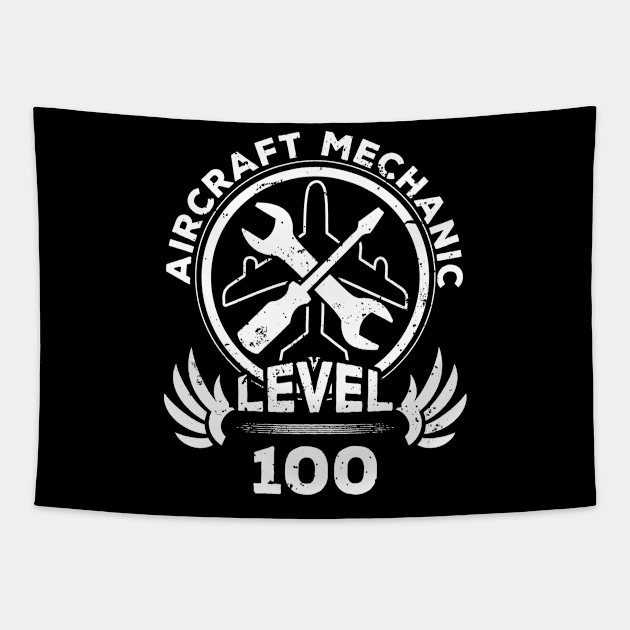 Level 100 Aircraft Mechanic Avionics Fan Gift Tapestry by atomguy