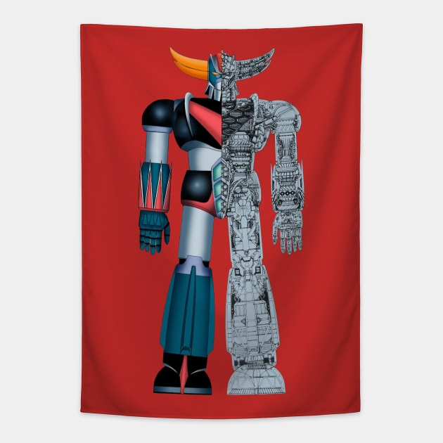 Goldrake UFO Grendizer Schematic Tapestry by Pop Fan Shop