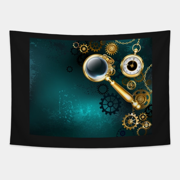 Magnifier in Steampunk Style Tapestry by Blackmoon9