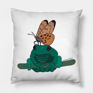 Frog and butterfly Pillow