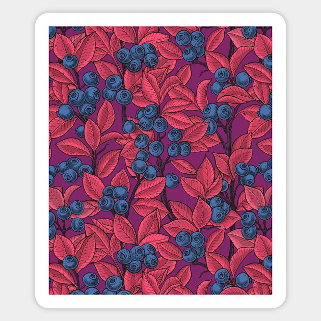 Blueberries - blue and red - Blueberries - Sticker