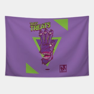 THREE FINGER MONSTER TASTY TREATS DESIGN T-shirt STICKERS CASES MUGS WALL ART NOTEBOOKS PILLOWS TOTES TAPESTRIES PINS MAGNETS MASKS Tapestry