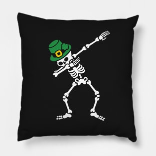 Dab skeleton dabbing St. Patrick's day Pillow