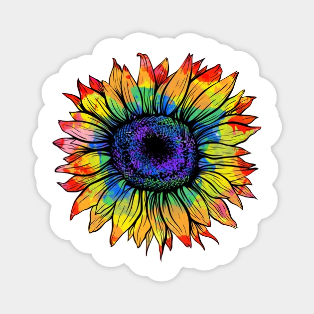 Tie Dye Sunflower Magnet by PolkaDotsShop