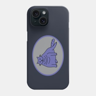 Very Peri Chonk Cat on Ultimate Gray Oval Phone Case