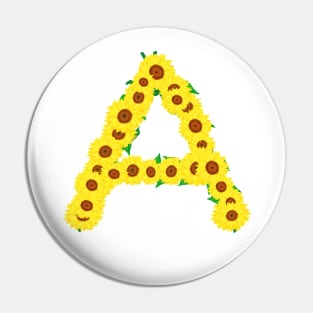 Sunflowers Initial Letter A (White Background) Pin