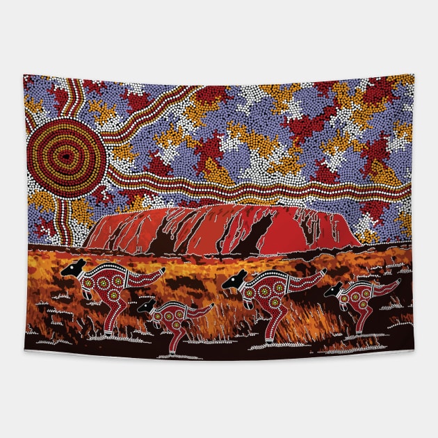 Aboriginal Art Uluru Ayers Rock Uluru Rock Tapestry TeePublic