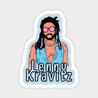 Retro Lenny Kravitz Fan Art Desain Magnet