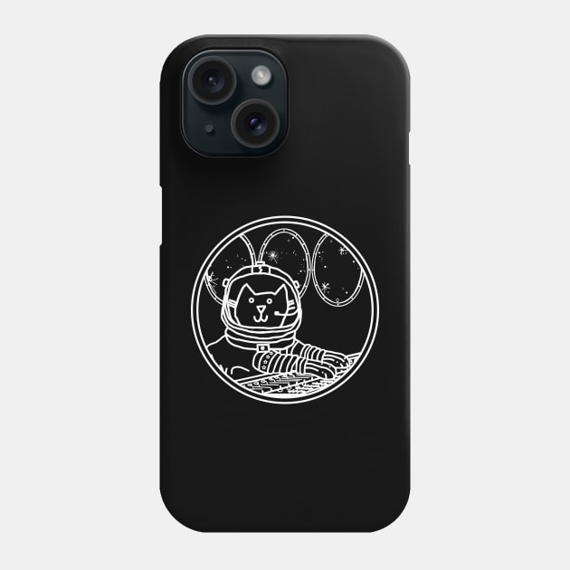 White Line Space Captain Yellow Cat In Control Phone Case by ellenhenryart