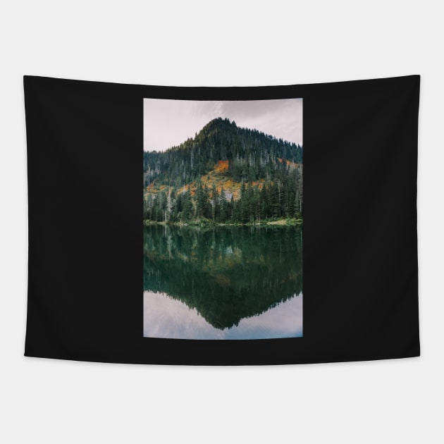 Mountain lake reflection at Lake 22 in Granite Falls,Washington Tapestry by Robtography