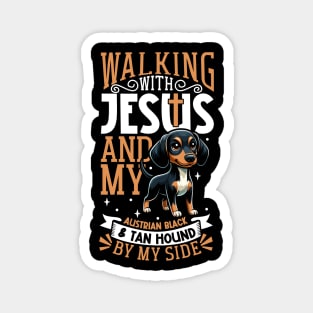 Jesus and dog - Austrian Black and Tan Hound Magnet