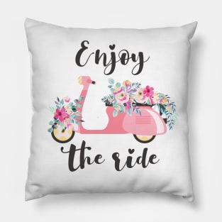 Enjoy The Ride | Pink Scooter Pillow
