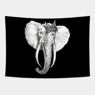 elephant and butterfly Tapestry