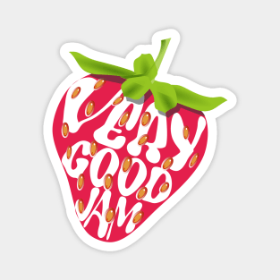 Very Good Jam  - Strawberry with Cutout Lettering Magnet