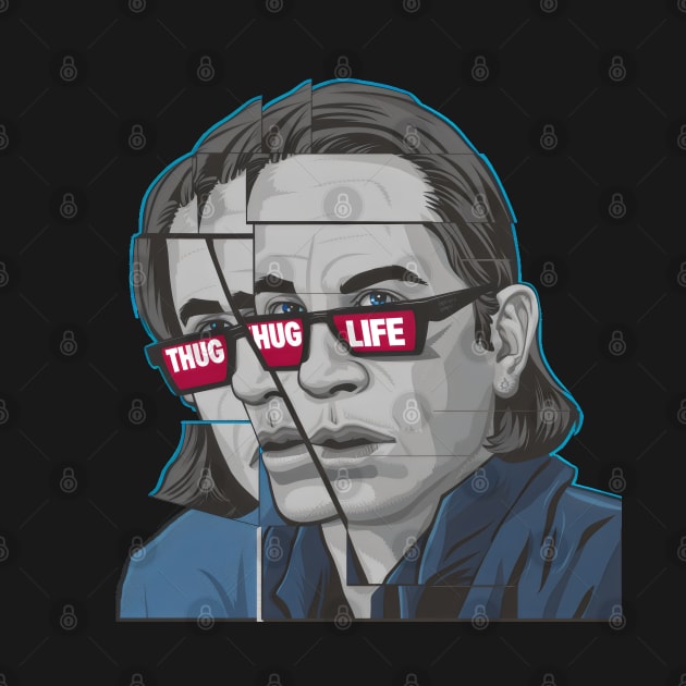 "Pixelated Thug Life Charlie Portrait" - Charlie Hip Hop Rapper Gangster by stickercuffs