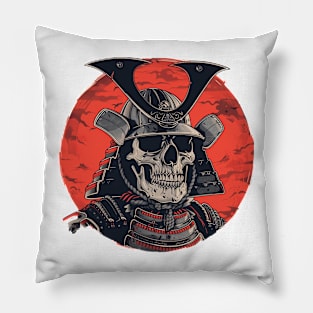 Echoes of Valor: Samurai Helmet and Skull Pillow