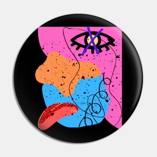 Poker Face Abstract Pin