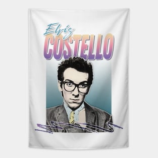 Retro Elvis Costello 80s Fanart Design Tapestry