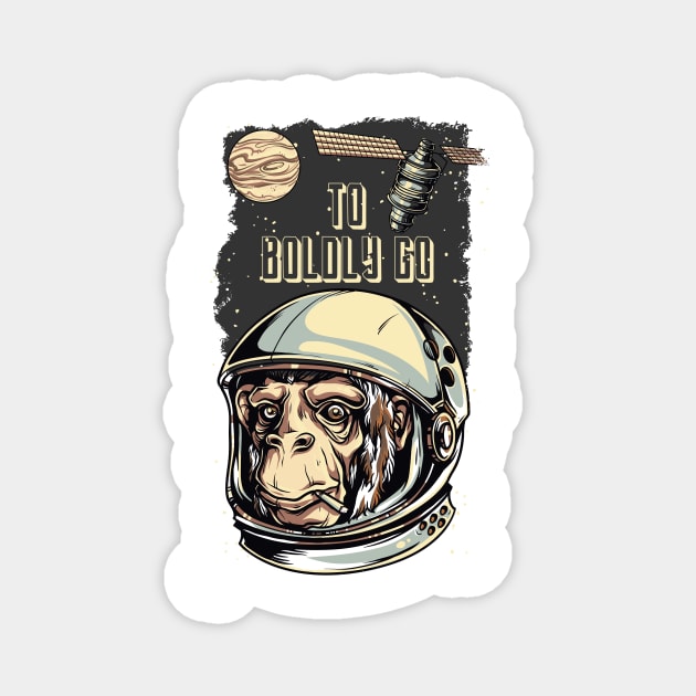 To Boldly Go - Gaming Space Ape Astronaut Apparrel Magnet by CGD