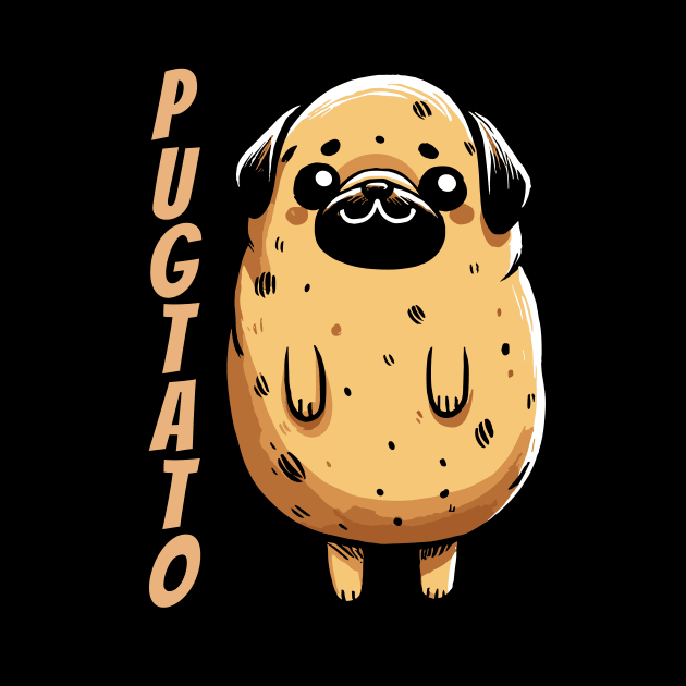 Pugtato Couch Potato Pug Dog by DoodleDashDesigns
