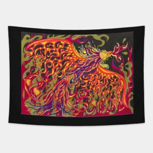 Phoenix on Fire Tapestry