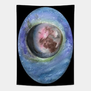 Watercolor Mars painting - astronomy inspired fine art Tapestry