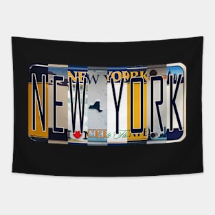 New York License Plates Tapestry