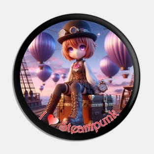 I Love Steampunk Pin