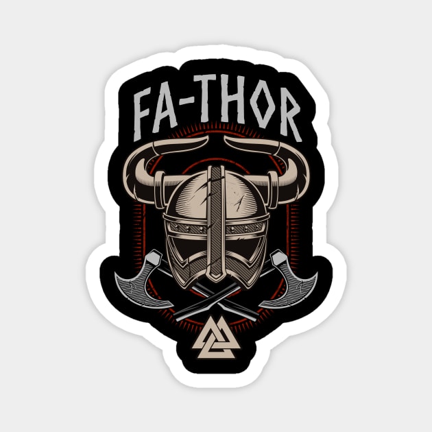 Fathor Wikingerhelm Vater Wikinger Papa Magnet by Foxxy Merch