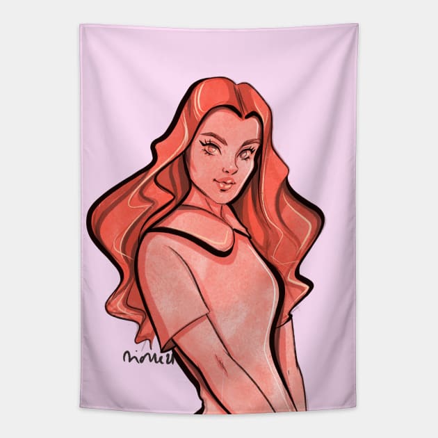 Orange girl Tapestry by didlestown