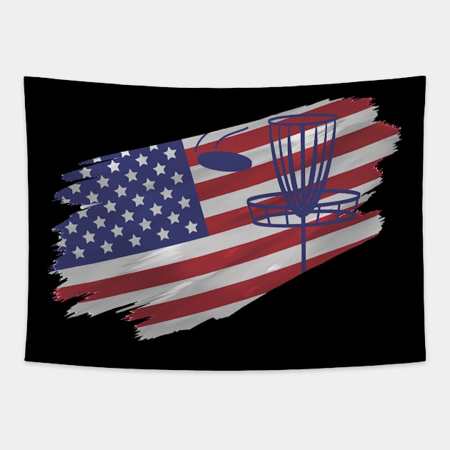 Disk Golf American Flag Tapestry by BeeFest