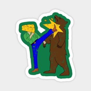 Cheesehead Karate Kick Magnet