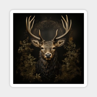 Dark Cottagecore Deer Head Magnet