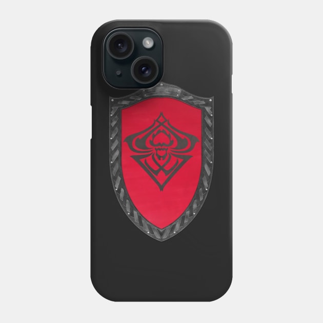 Spider Sigil Black (Shield desaturated Celtic Rope with Red Core) Phone Case by Swabcraft