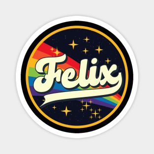 Felix // Rainbow In Space Vintage Style Magnet