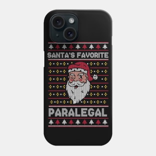 Santa's Favorite Paralegal // Funny Ugly Christmas Sweater // Paralegal Holiday Xmas Phone Case