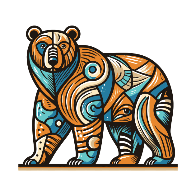 Bear illustration. Illustration of a bear in cubism style by gblackid