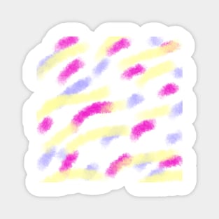 Yellow pink blue watercolor abstract art design Magnet